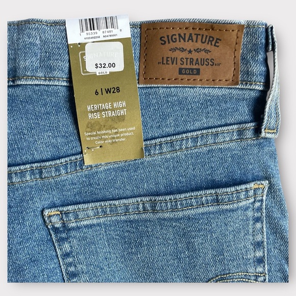 Signature Levi Strauss Gold Heritage High Rise Straight Mom Jeans 6/W28 Stretch - Picture 8 of 11